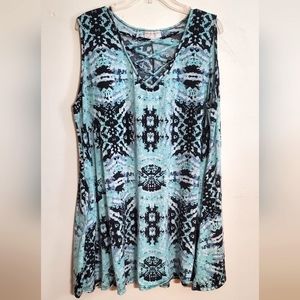 Boho Tie Dye Tank Top with Pockets